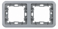 (X) Plexo 2-gang horizontal plate with support frame