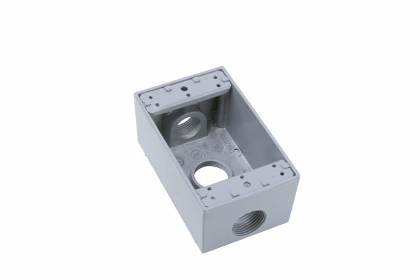 (X) Weatherproof Single Gang Box, Gray
