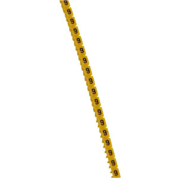 Numero 9 johdinmerkki 0,5-1,5 mm², keltainen - Legrand cab 3