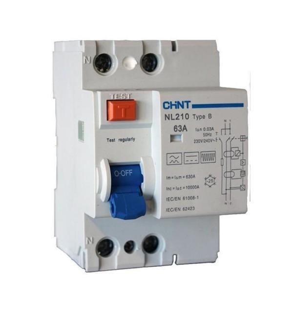 CHINT NL210 Residual Current Device 63A Type B 30mA 1pole+n
