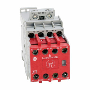 Safety Control Relay, 8 Pole, 3 N.O. / 1 N.C. Base, 3 N.O. / 1 N.C. Auxiliary, 24V DC (w/Elec. Coil)