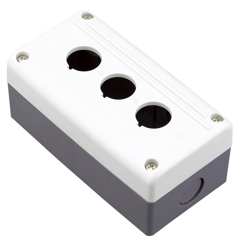 Box for NP-series buttons, grey, 3-hole